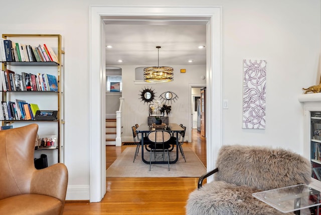 1030 Jaeger St, Columbus, OH 43206 - sitting room with light wood-style floors and recessed lighting