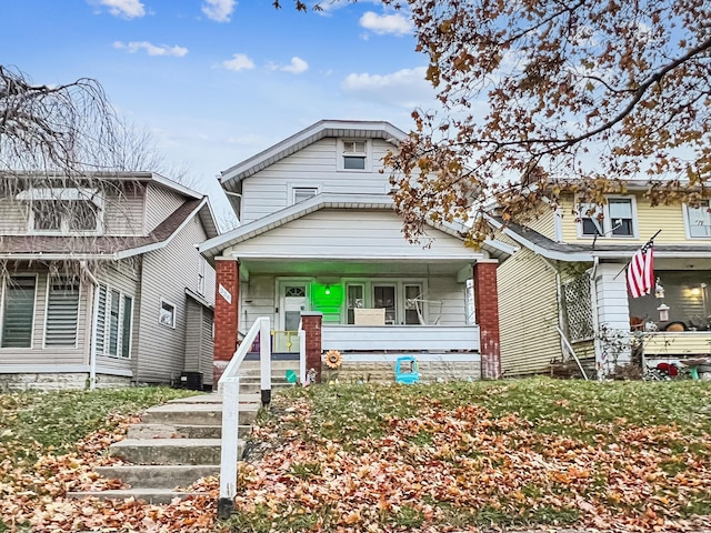 view of front of home featuring covered porch