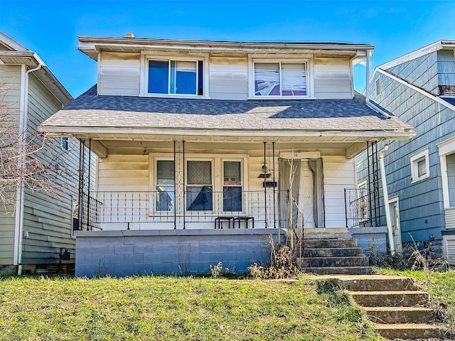 view of front of home with covered porch