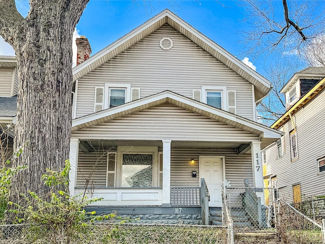 view of front of home with covered porch