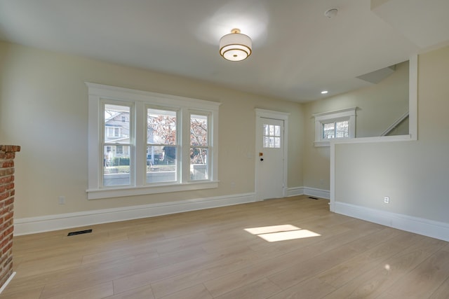 interior space with light wood-type flooring