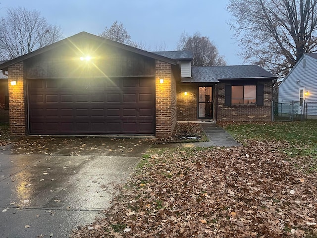 view of front of house with a garage