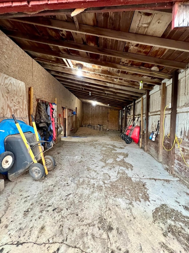 misc room with vaulted ceiling