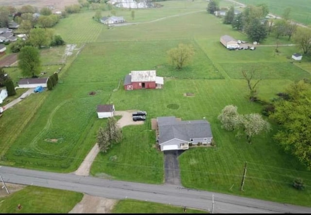 drone / aerial view with a rural view