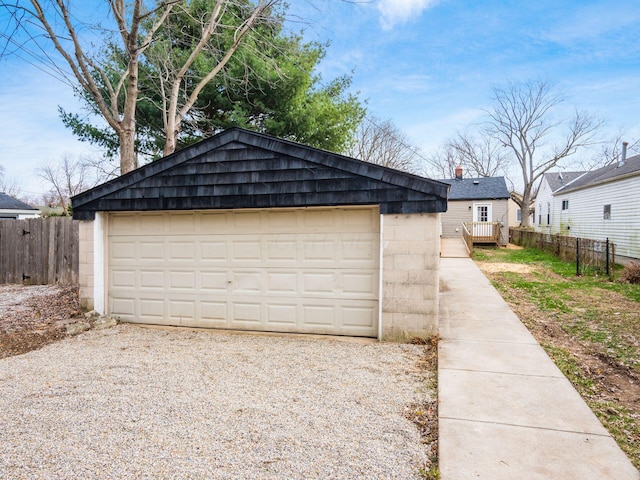 view of garage