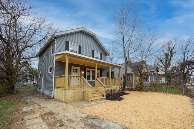 view of front facade with covered porch