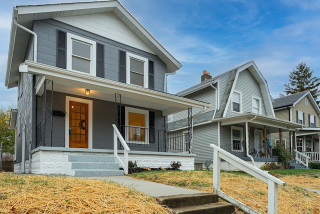 view of front of home featuring covered porch