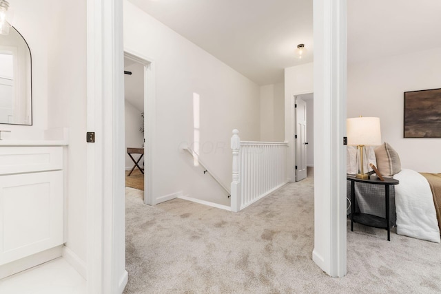 12077 9th Ave, Millersport, OH 43046 - hall featuring carpet floors and an upstairs landing