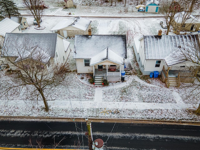 view of snowy aerial view