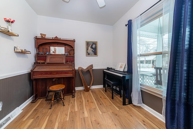 office featuring light hardwood / wood-style flooring