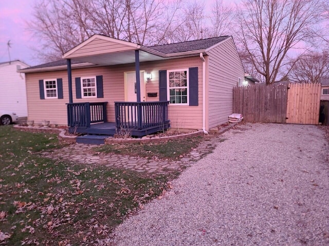 view of front of house with a deck