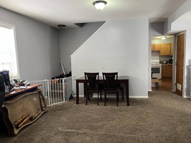 miscellaneous room with dark colored carpet