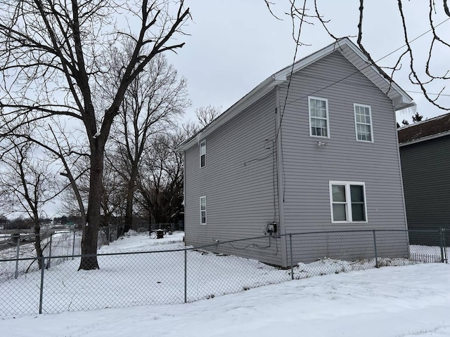 view of snow covered exterior