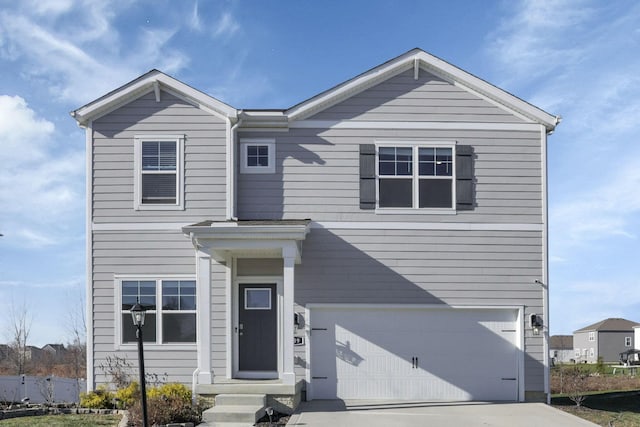 view of front of house with a garage