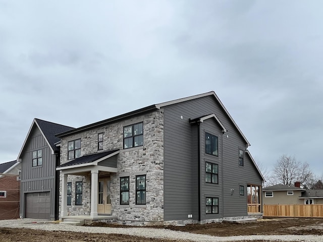 view of front of home with a garage