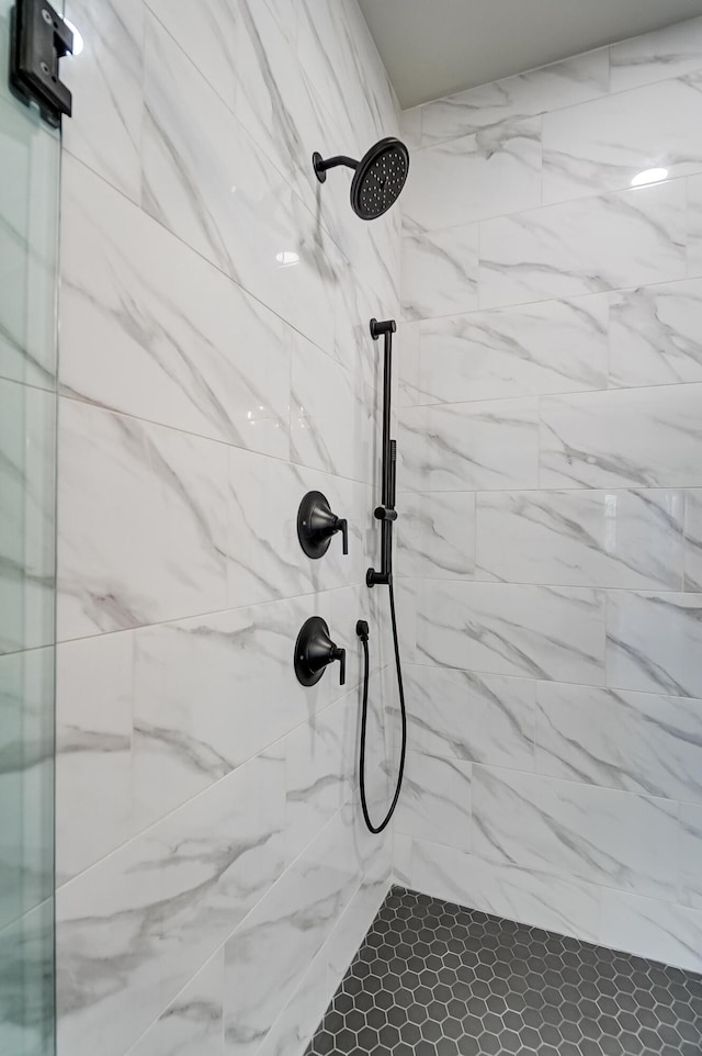 interior details with tiled shower