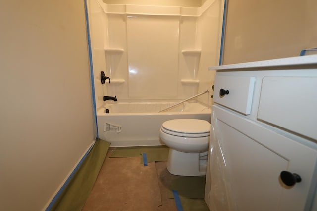 bathroom with toilet and shower / tub combination