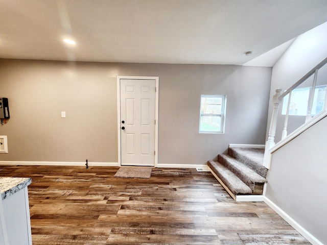 foyer with hardwood / wood-style floors