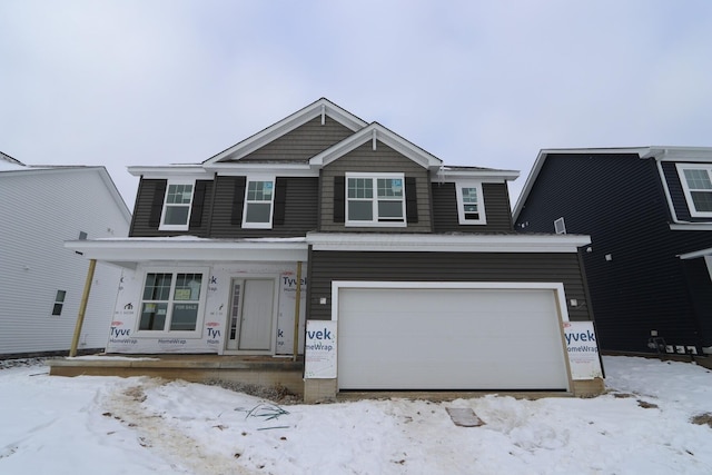 view of front of home with a garage