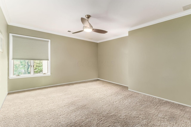 82 Bishop Sq, Columbus, OH 43209 - carpeted empty room featuring a ceiling fan and crown molding