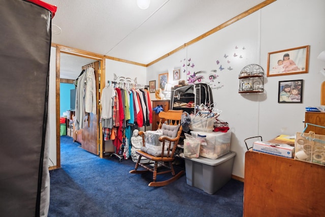 interior space featuring carpet flooring