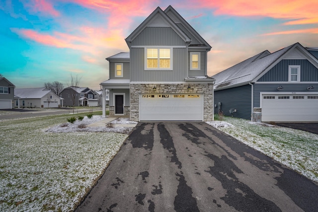 view of front of home with a garage