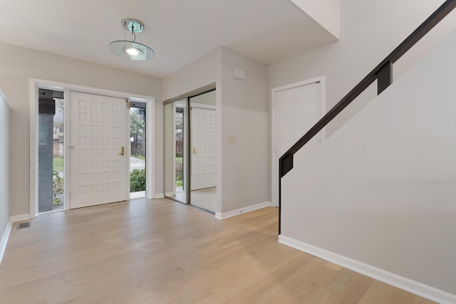 entryway featuring light hardwood / wood-style flooring