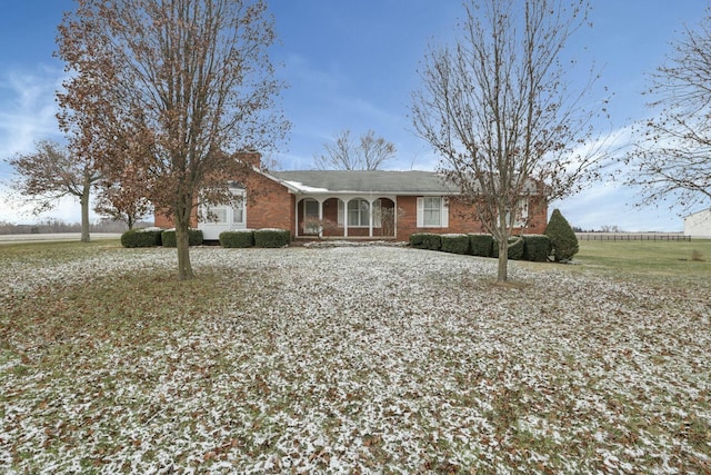 6015 Lithopolis Winchester Rd, Canal Winchester, OH 43110 - ranch-style house with a porch and brick siding