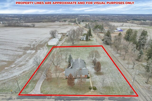 6015 Lithopolis Winchester Rd, Canal Winchester, OH 43110 - aerial view of sparsely populated area featuring property boundaries highlighted