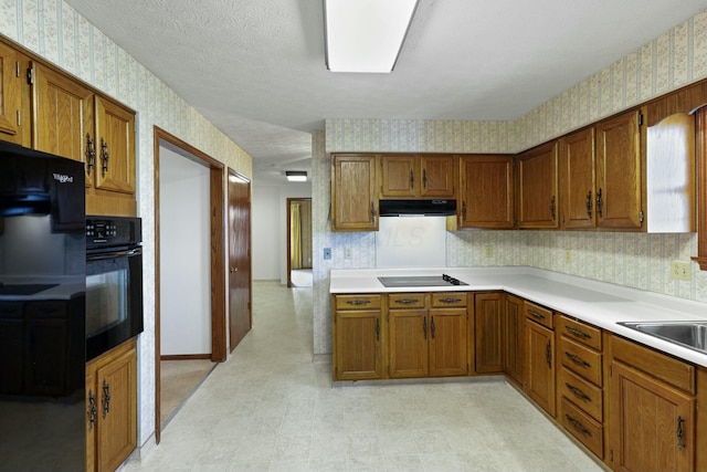 kitchen featuring black appliances and sink