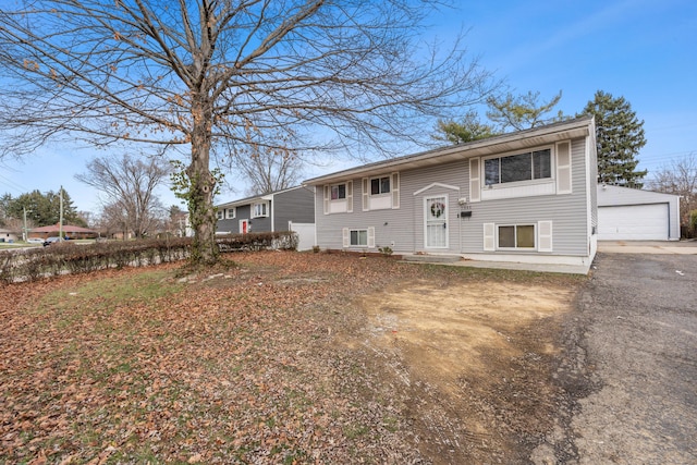 split foyer home featuring a garage