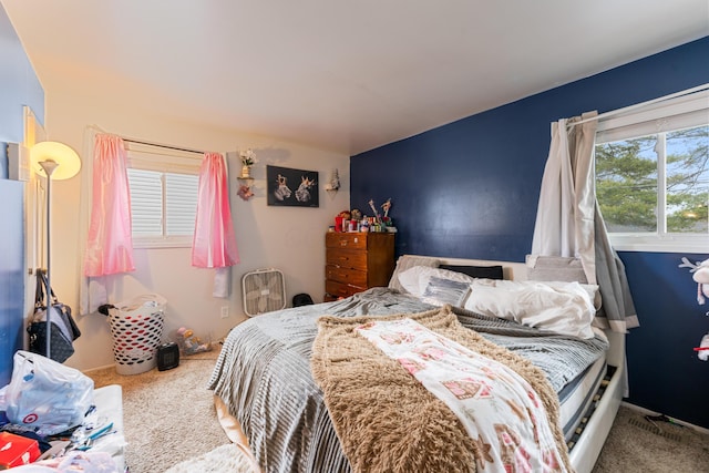 bedroom with carpet