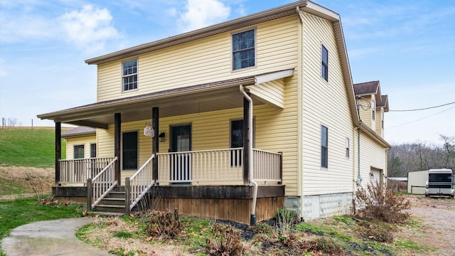 view of front facade featuring a porch