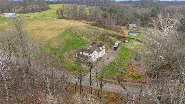 drone / aerial view featuring a rural view