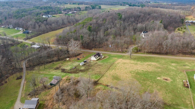 drone / aerial view with a rural view