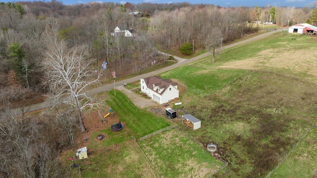 aerial view with a rural view