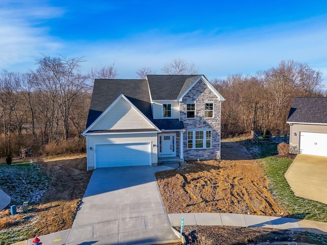 view of property featuring a garage