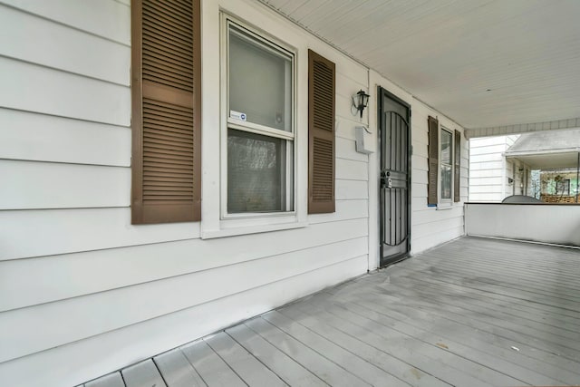 wooden deck with a porch