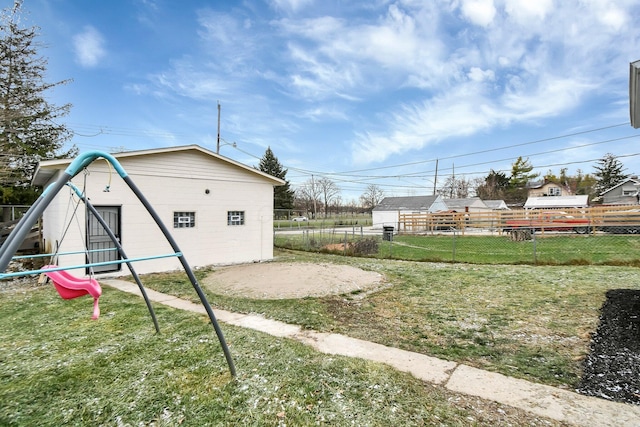 view of yard featuring fence