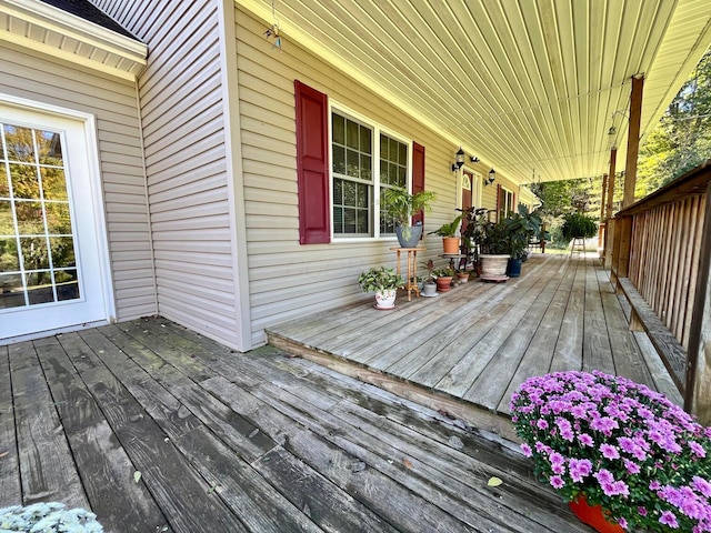 deck with a porch