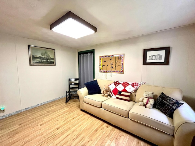 living room featuring light hardwood / wood-style flooring