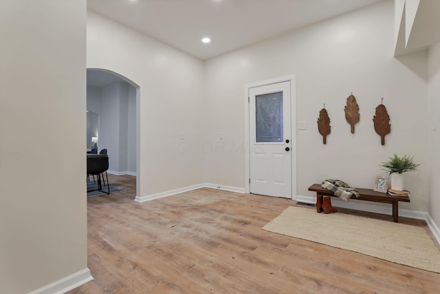 foyer featuring light hardwood / wood-style floors