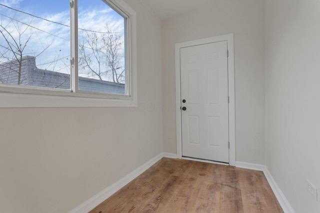 doorway featuring wood-type flooring