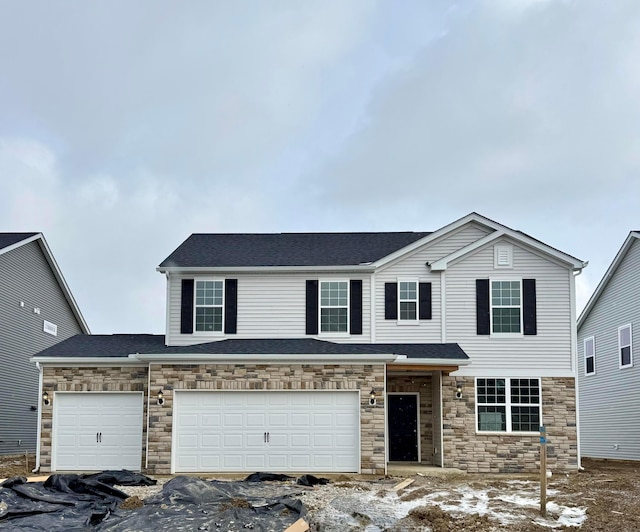 view of property featuring a garage