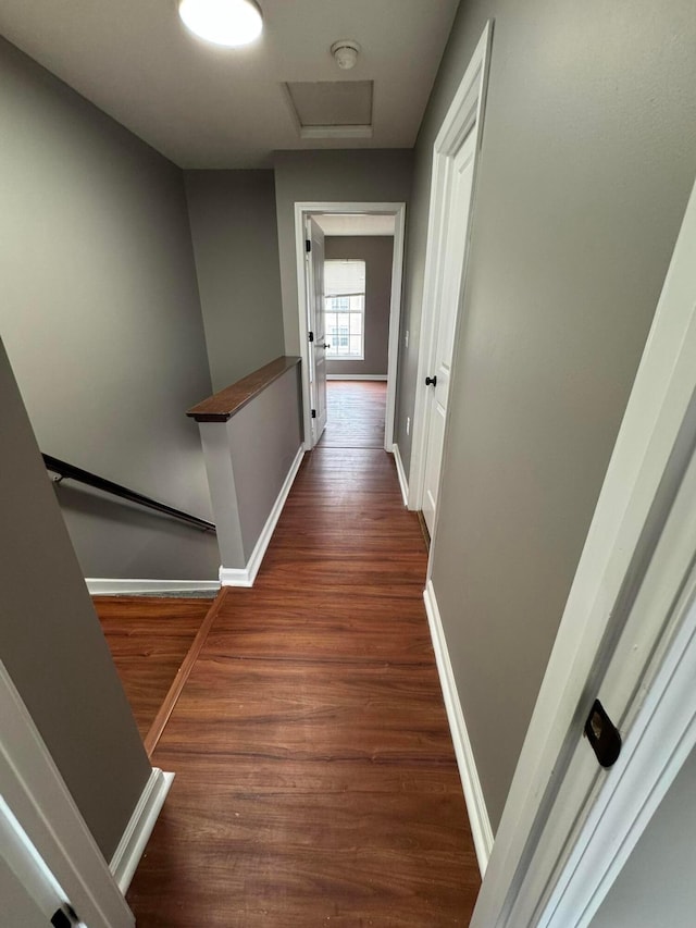 hall featuring dark hardwood / wood-style flooring