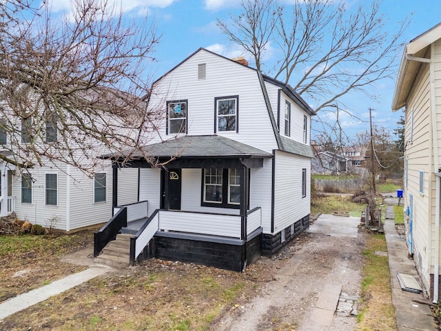 view of front of property with a porch