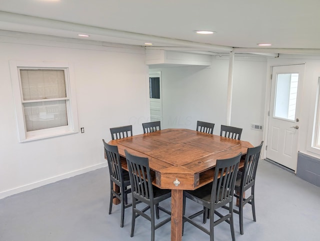 view of dining room