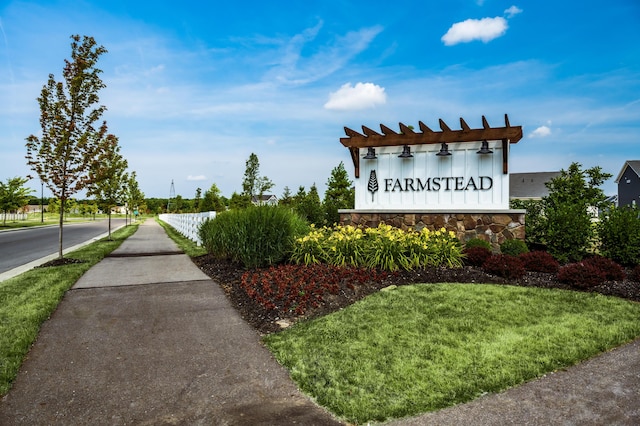 view of community sign