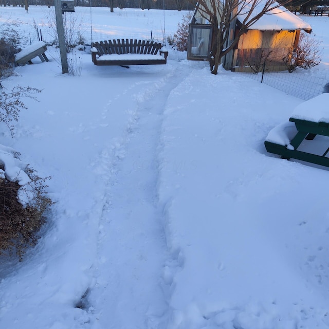 view of snowy yard