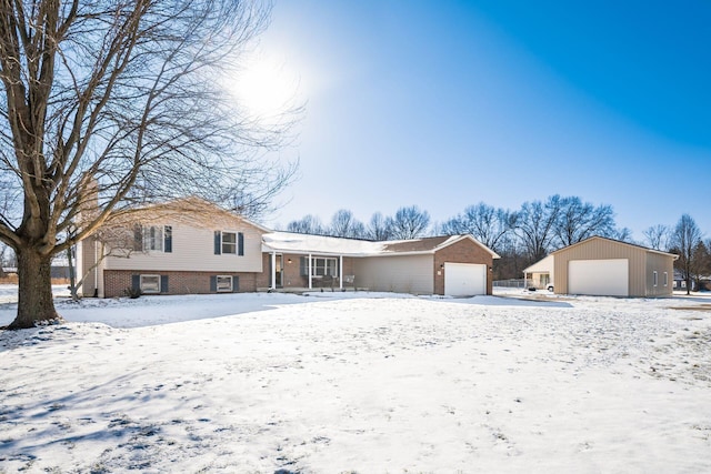 split level home with a garage